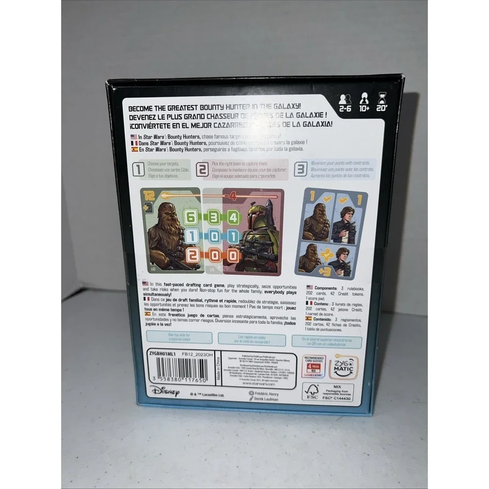 Star Wars: Bounty Hunters Fast Paced Drafting Card  Game by Zygomatic NIB